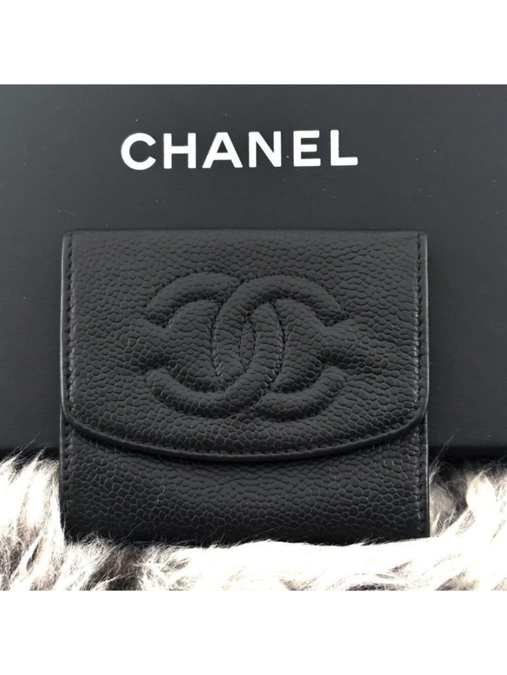 Chanel Wallet Coco Stitch Caviar Coin Purse